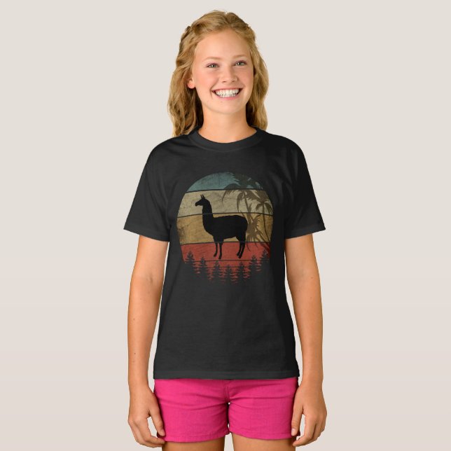 VINTAGE RETRO LLAMA T-Shirt (Vorne ganz)