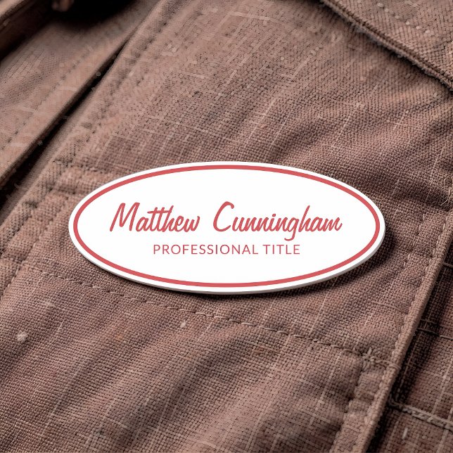 Vintage Retro-Logokombination Name des Mitarbeiter Namensschild (Von Creator hochgeladen)