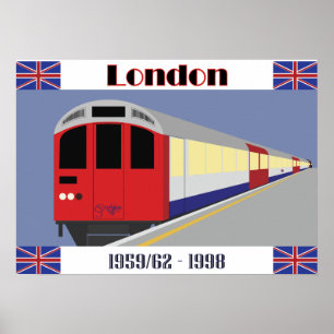 Vintage Retro London-Zug-Postkarte Poster