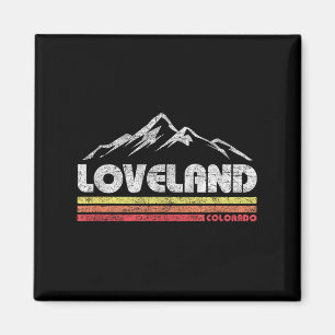 Vintage Retro Loveland Colorado Mountainbike Skii Magnet