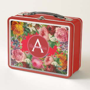 Vintage Retro-Lunchboxen - Antike Rosen Lunchbox