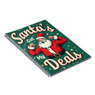 Vintage Retro Lustiger Santa Flexing Weihnachtsang Notizblock