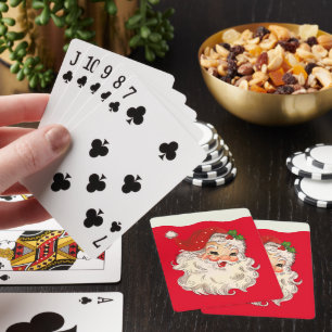 Vintage Retro lustiger Weihnachtsmann Weihnachten Spielkarten