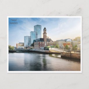 Vintage Retro Malmö Schweden Suède Tourismus Postkarte