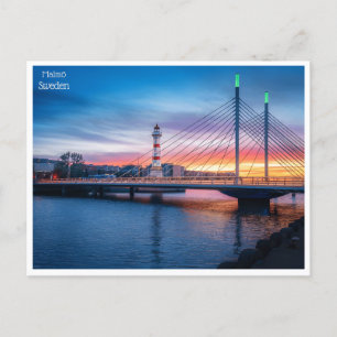 Vintage Retro Malmö Schweden Suède Tourismus Postkarte