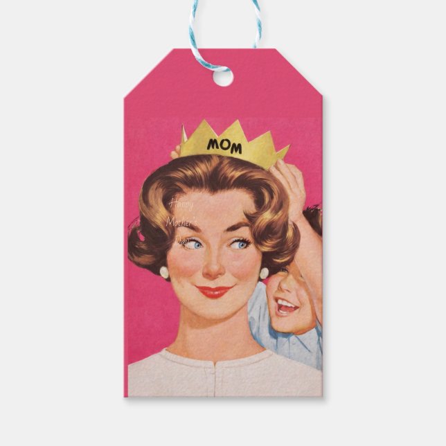 Vintage Retro Mama Krone Muttertag Geschenkanhänger (Vorderseite)