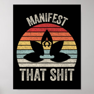 Vintage Retro Manifest, dass Meditation Yoga Poster