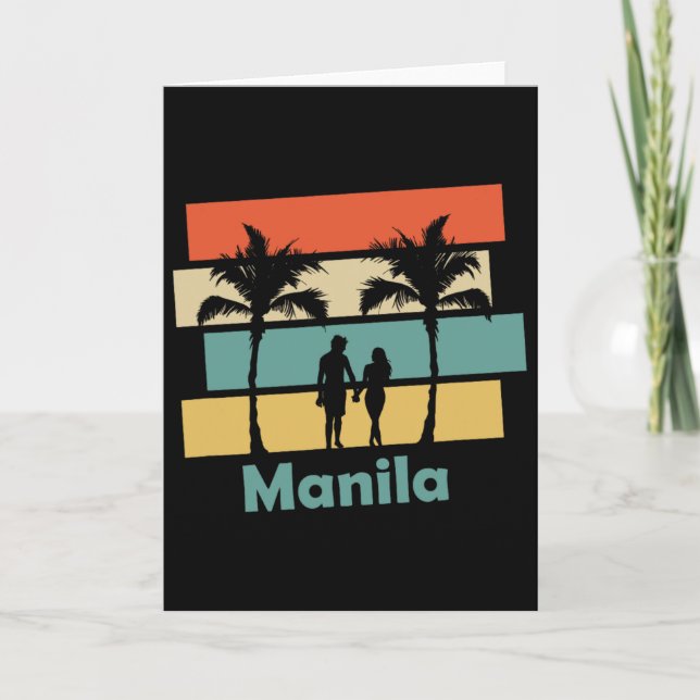 Vintage Retro Manila Philippines Vacation  Karte (Vorderseite)