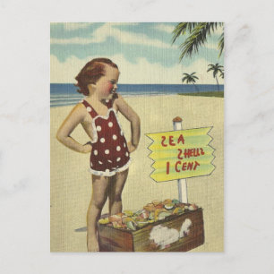 Vintage Retro Meeresmuscheln Florida Postkarte