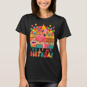 Vintage Retro Mein Geburtstag Flamingo Tier Kinder T-Shirt