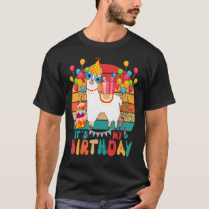 Vintage Retro Mein Geburtstag Llama Farmer Kinder T-Shirt