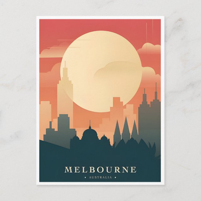 Vintage Retro Melbourne Australien Australie Postkarte (Vorderseite)