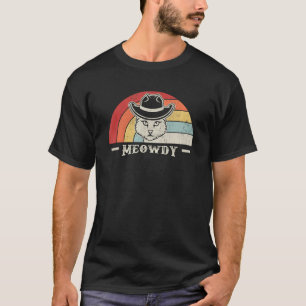 Vintage Retro Meowdy! Lustige Country-Musik Katze T-Shirt