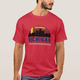 Vintage Retro Michigan Skyline Oversized T-Shirt