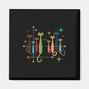 Vintage Retro-Mid-Century-Modern-Look Katzen 50er Magnet