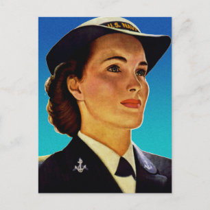 Vintage Retro Militär Frauen WAVEs Marine Postkarte