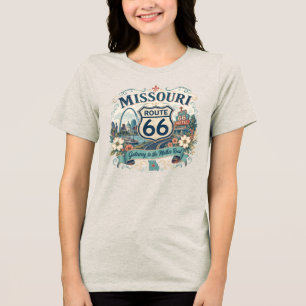 Vintage Retro Missouri Mother Road Gateway Bekleid Tri-Blend Shirt
