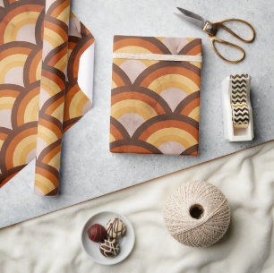 Vintage Retro Mitte des Jahrhunderts Modern Orange Geschenkpapier