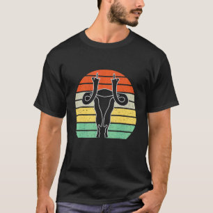 Vintage Retro Mittelfinger Gebärmutter Pro Choice T-Shirt