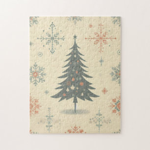 Vintage/Retro modernes Weihnachten/Winter Puzzle