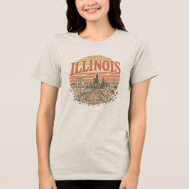 Vintage Retro Mother Road Skyline Bekleidung Tri-Blend Shirt