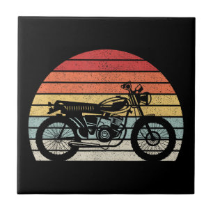Vintage Retro Motorrad Fliese