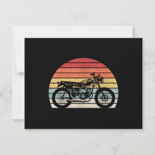 Vintage Retro Motorrad RSVP Karte