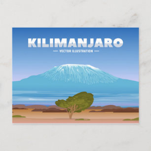 Vintage retro Mount Kilimandscharo Tansania Afrika Postkarte