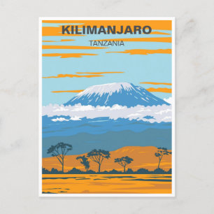Vintage Retro Mount Kilimandscharo Tansania Afrika Postkarte