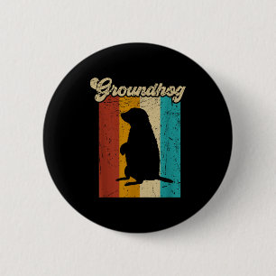 Vintage Retro Murmeltier Für Murmeltiertag Männer Button