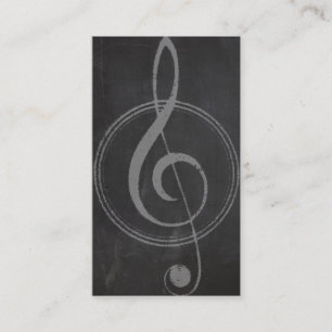 Vintage Retro Musik-Schlüssel-Symbol Kreidetafel Visitenkarte