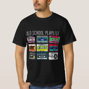 Vintage Retro-Musikkassetten Mixtape 80er und T-Shirt