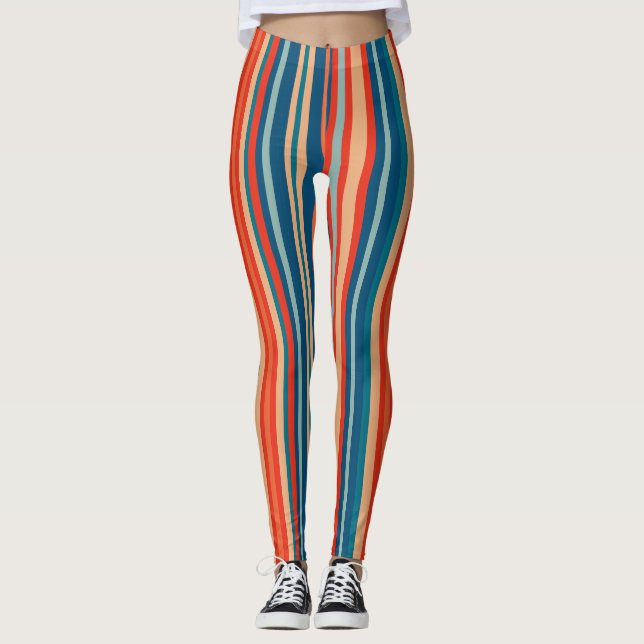 Vintage Retro-nahtlose Muster Leggings (Vorderseite)