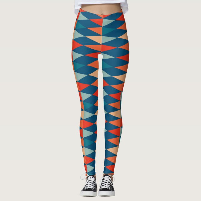 Vintage Retro-nahtlose Muster Leggings (Vorderseite)