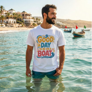 Vintage Retro Nautisches Sonnen- und Segelboot-Gra T-Shirt