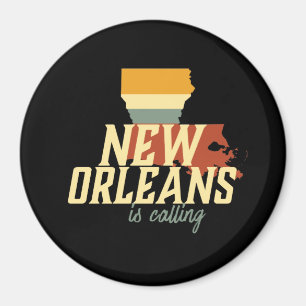 Vintage Retro New Orleans Louisiana USA Stadtplan Magnet