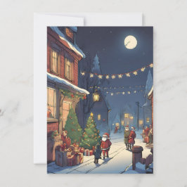 Vintage Retro Niedliche Aquarellbilder frohe Weihn Feiertagskarte