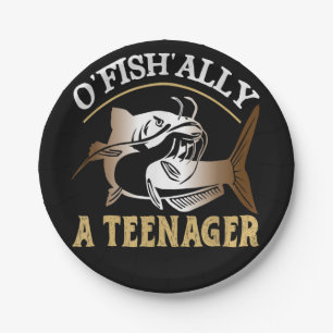 Vintage Retro O'Fishally eine Teen Paper Plate Pappteller