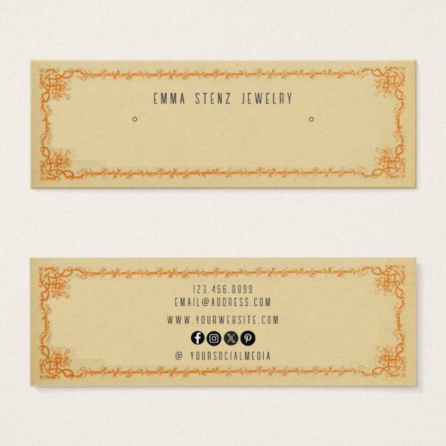 Vintage Retro-Ohrläppchen Stuhlmini-Karte (Vorne & Hinten)