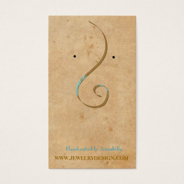 Vintage Retro-Ohrring-Schmuckanzeige (Vorderseite)