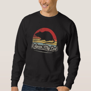 Vintage Retro Opossum Ich liebe meine Katze Opossu Sweatshirt