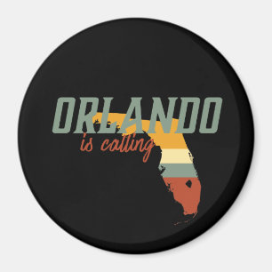Vintage Retro Orlando Florida USA Stadtplan Magnet