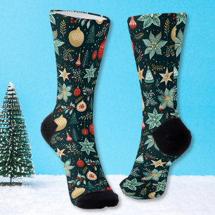 Vintage Retro Ornamente Weihnachten Socken