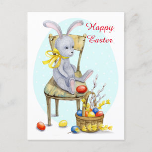 Vintage Retro-Osterhase Feiertagspostkarte