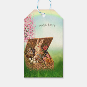 Vintage Retro Osterhase Geschenkanhänger
