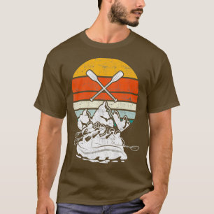 Vintage Retro Paddel für Kanufahren Berge Rafting T-Shirt
