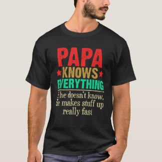 Vintage Retro Papa weiß alles Vatertag F T-Shirt