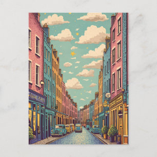vintage retro Pastell Dublin Irland Postkarte