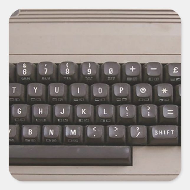 Vintage Retro-PC-Tastatur ? Quadratischer Aufkleber (Vorderseite)