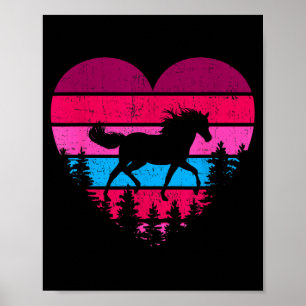 Vintage Retro Pferd Herz Valentinsgeschenke für Pf Poster